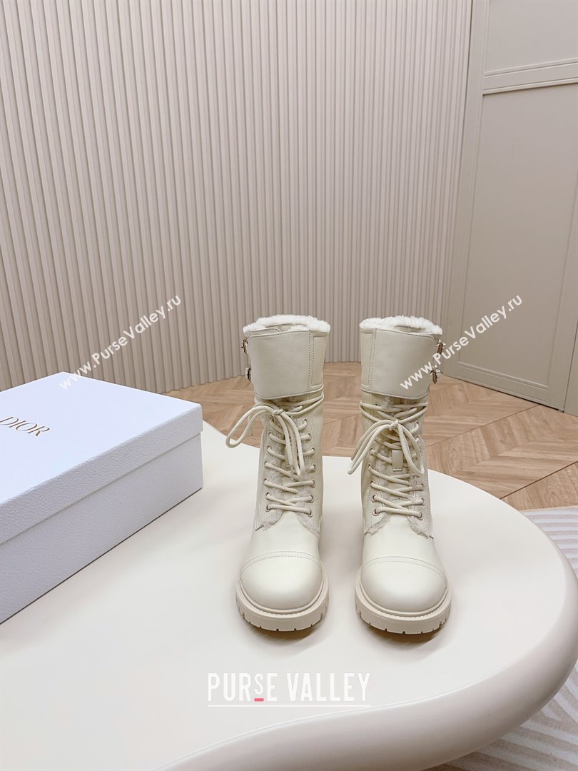 dior Black Calfskin and Shearling D-Trap Ankle Boot 2023 (modeng-231011-02)