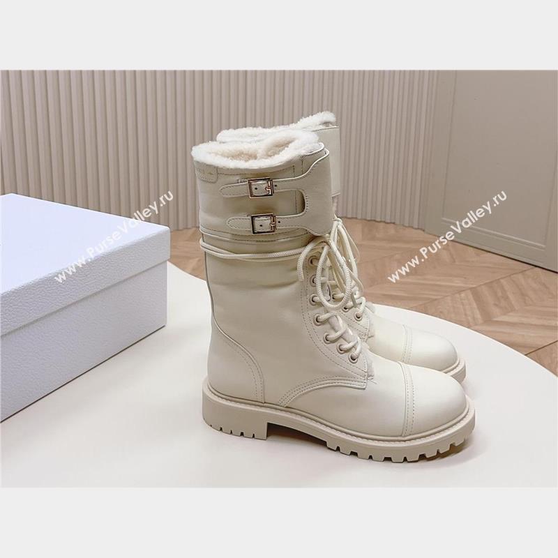 dior Black Calfskin and Shearling D-Trap Ankle Boot 2023 (modeng-231011-02)