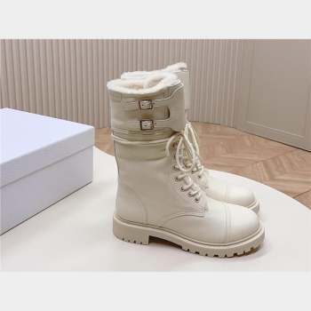 dior Black Calfskin and Shearling D-Trap Ankle Boot 2023 (modeng-231011-02)