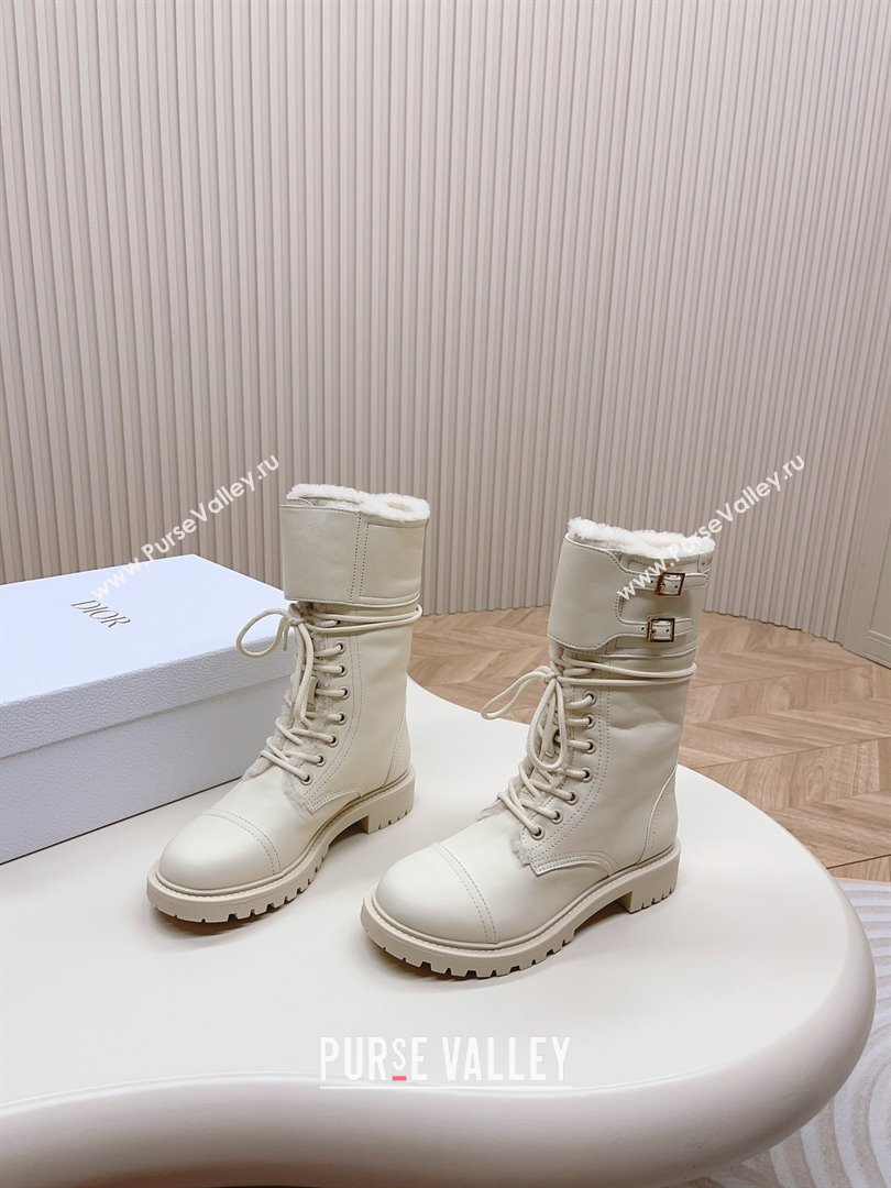 dior Black Calfskin and Shearling D-Trap Ankle Boot 2023 (modeng-231011-02)