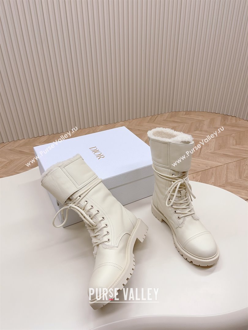 dior Black Calfskin and Shearling D-Trap Ankle Boot 2023 (modeng-231011-02)