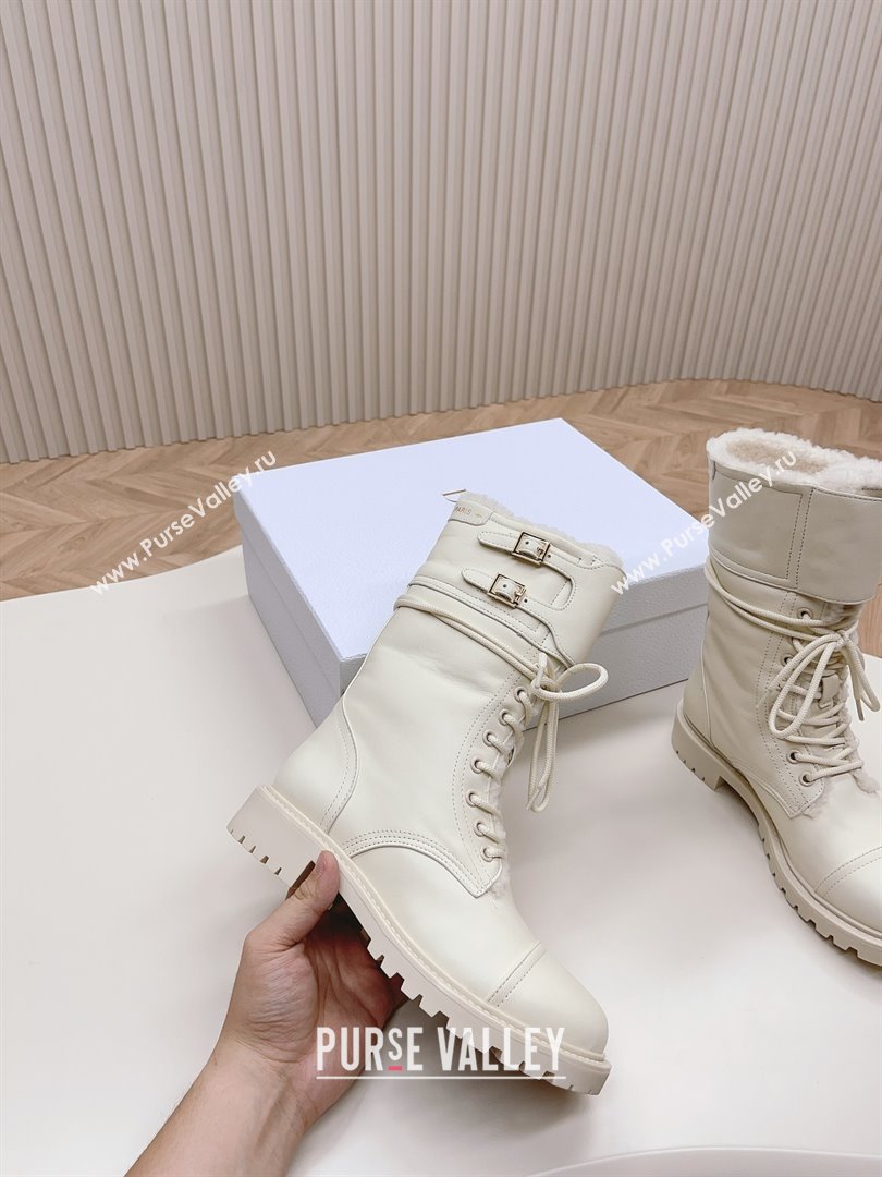 dior Black Calfskin and Shearling D-Trap Ankle Boot 2023 (modeng-231011-02)