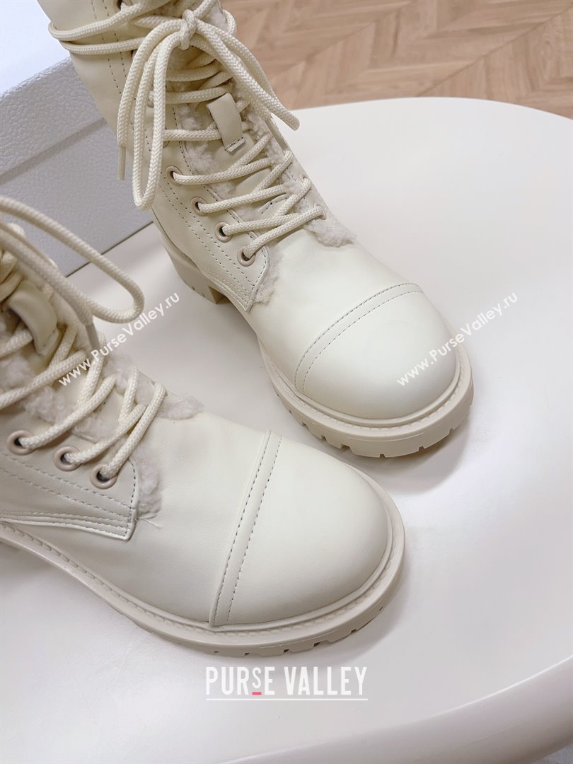 dior Black Calfskin and Shearling D-Trap Ankle Boot 2023 (modeng-231011-02)