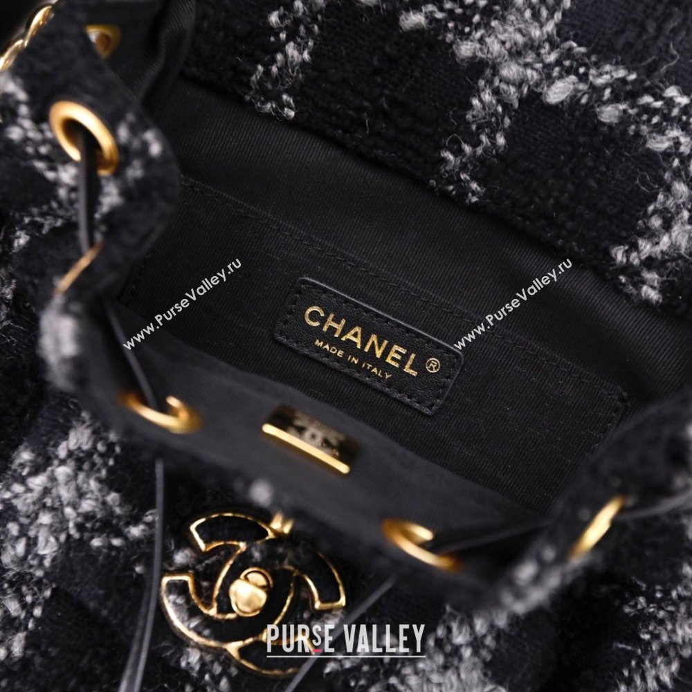 CHANEL AS3615 TWEED BACKPACK black 2022 (YUNDING-231218-02)