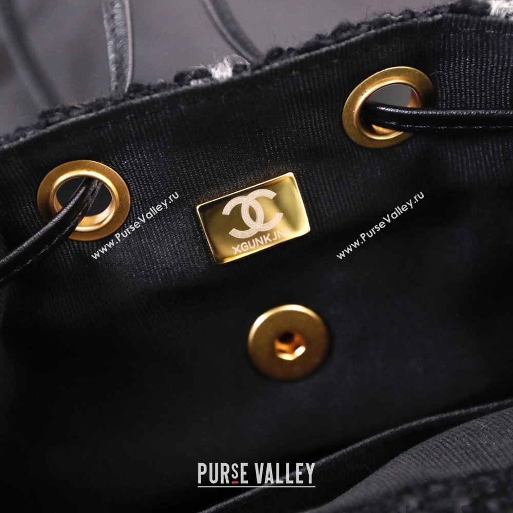 CHANEL AS3615 TWEED BACKPACK black 2022 (YUNDING-231218-02)