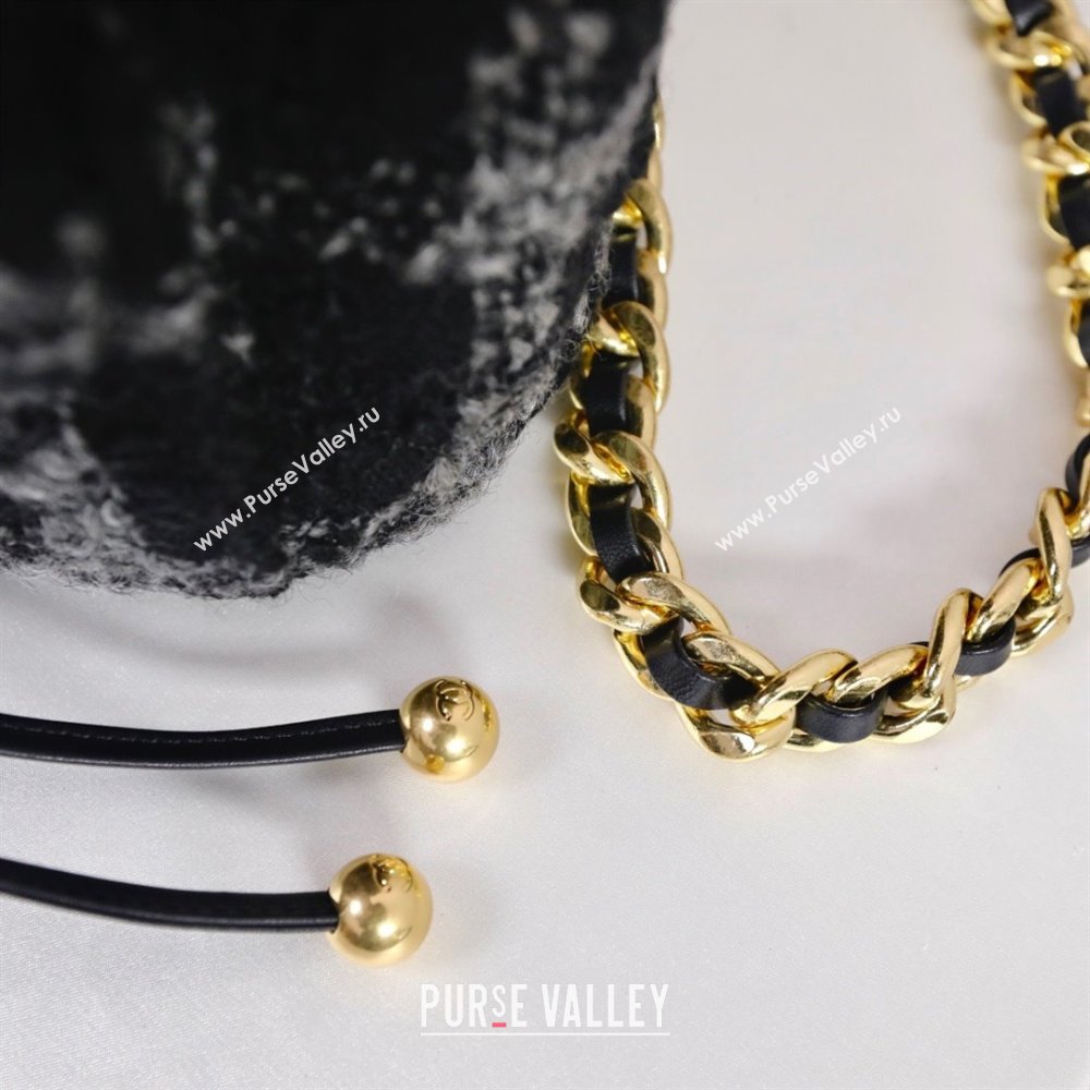 CHANEL AS3615 TWEED BACKPACK black 2022 (YUNDING-231218-02)