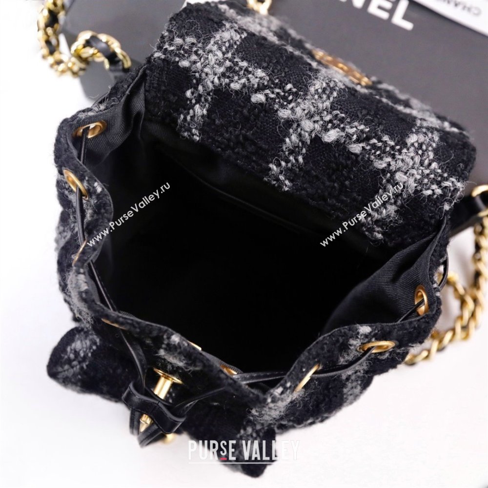 CHANEL AS3615 TWEED BACKPACK black 2022 (YUNDING-231218-02)