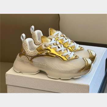 DIOR VIBE SNEAKER White Mesh and Gold-Tone Technical Fabric 2023 (365ss-231012-04)