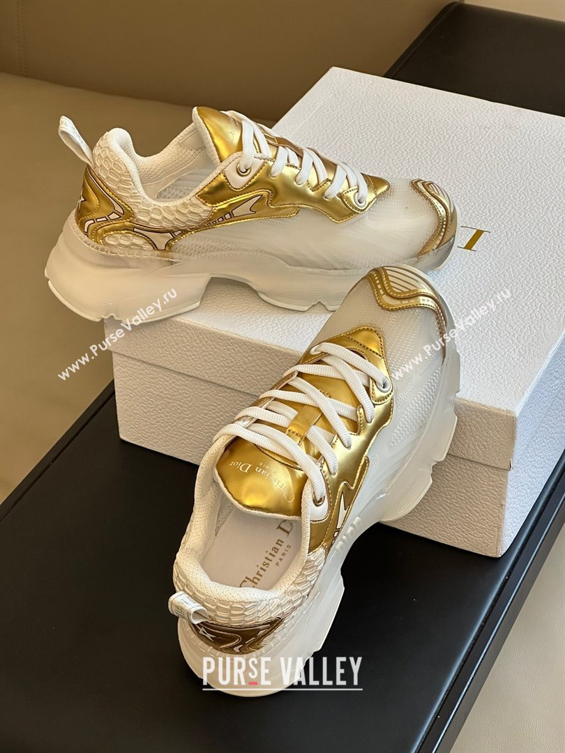 DIOR VIBE SNEAKER White Mesh and Gold-Tone Technical Fabric 2023 (365ss-231012-04)