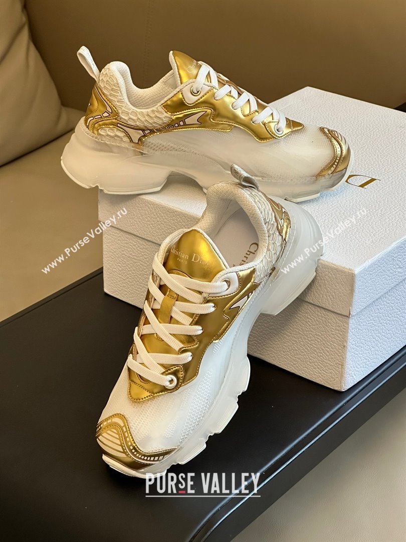 DIOR VIBE SNEAKER White Mesh and Gold-Tone Technical Fabric 2023 (365ss-231012-04)