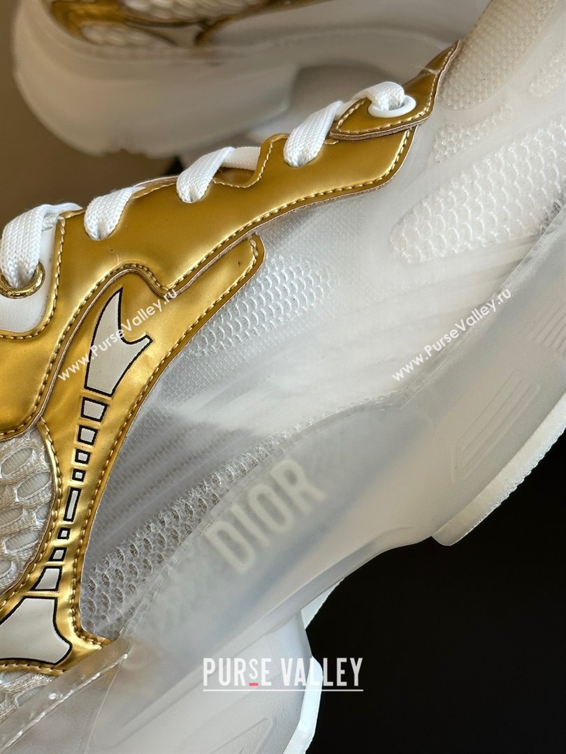 DIOR VIBE SNEAKER White Mesh and Gold-Tone Technical Fabric 2023 (365ss-231012-04)