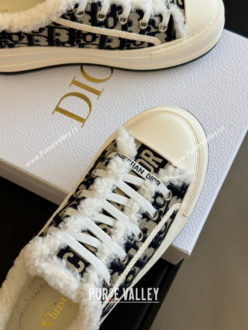 dior blue oblique shearling sneakers 2023 (365ss-231012-02)