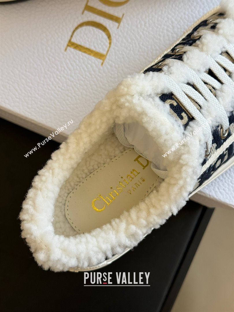 dior blue oblique shearling sneakers 2023 (365ss-231012-02)