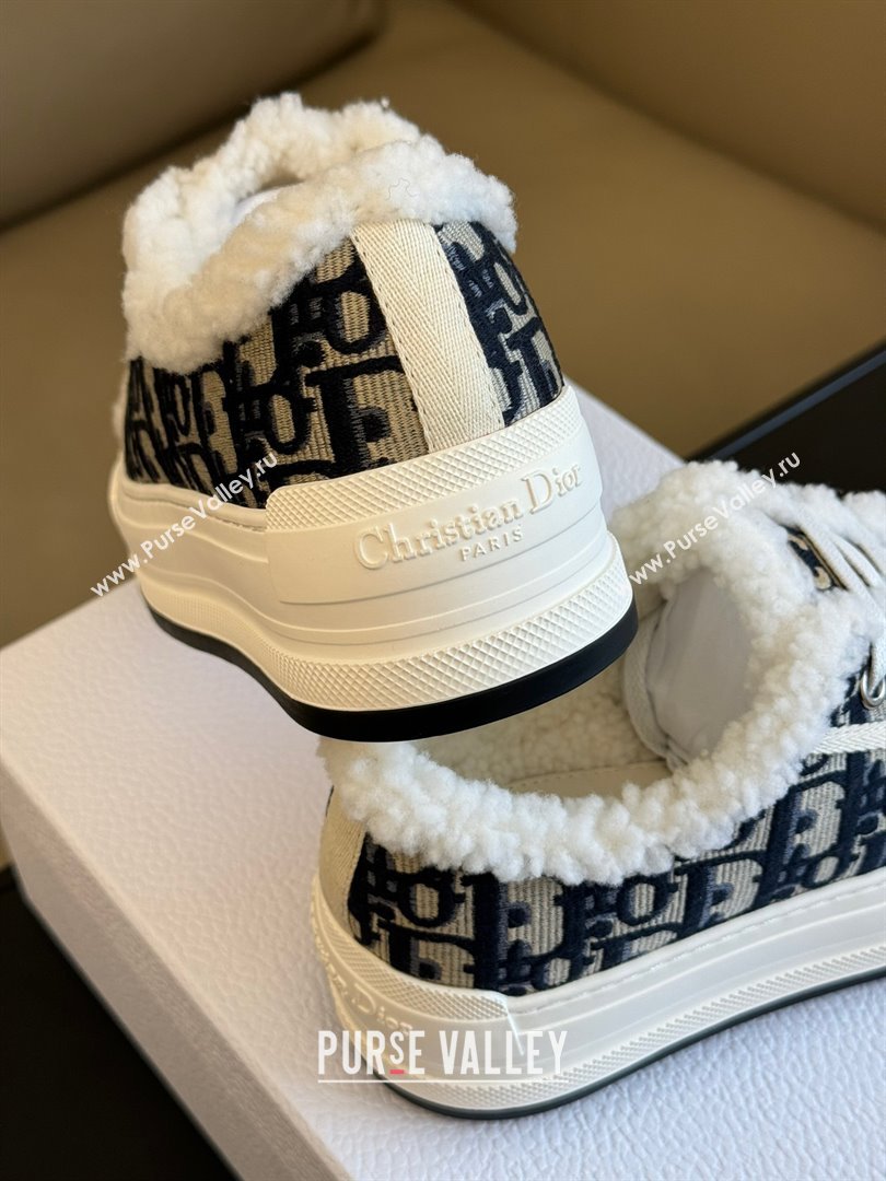 dior blue oblique shearling sneakers 2023 (365ss-231012-02)