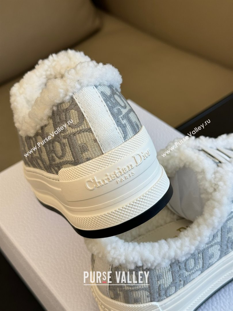 dior gray oblique shearling sneakers 2023 (365ss-231012-03)