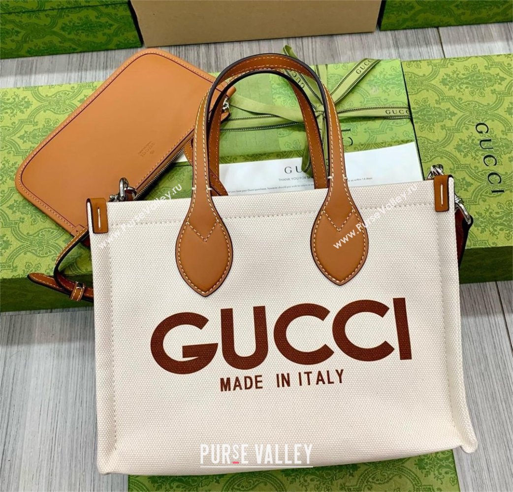 GUCCI Mini tote bag with Gucci print 772144 BROWN 2024 (DELIHANG-240423-03)