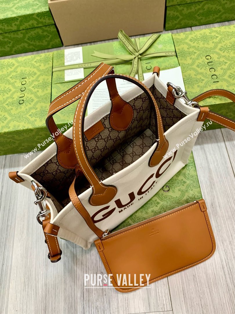 GUCCI Mini tote bag with Gucci print 772144 BROWN 2024 (DELIHANG-240423-03)