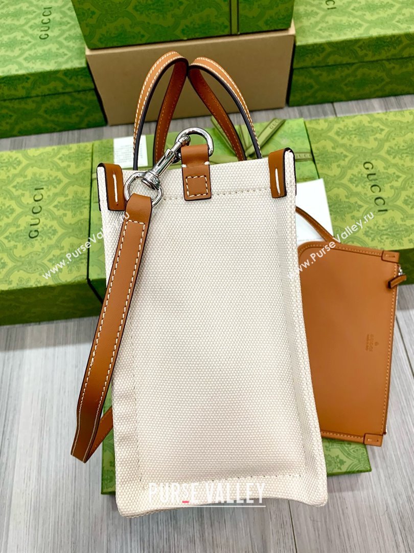 GUCCI Mini tote bag with Gucci print 772144 BROWN 2024 (DELIHANG-240423-03)