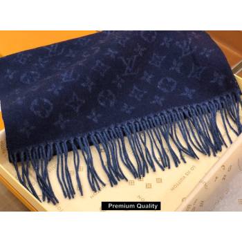 Louis Vuitton Monogram cashmere Scarf 175x35cm black (wtz-4716)