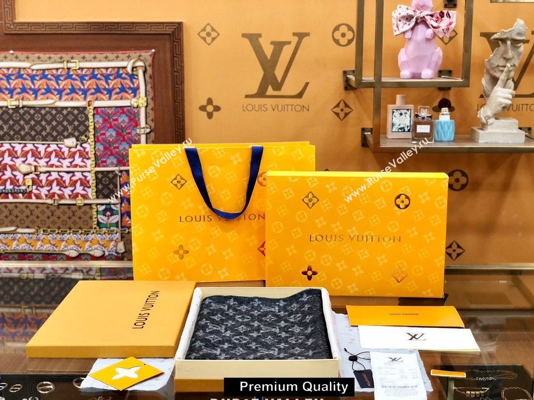 Louis Vuitton Monogram cashmere Scarf 175x35cm gray (wtz-5671)