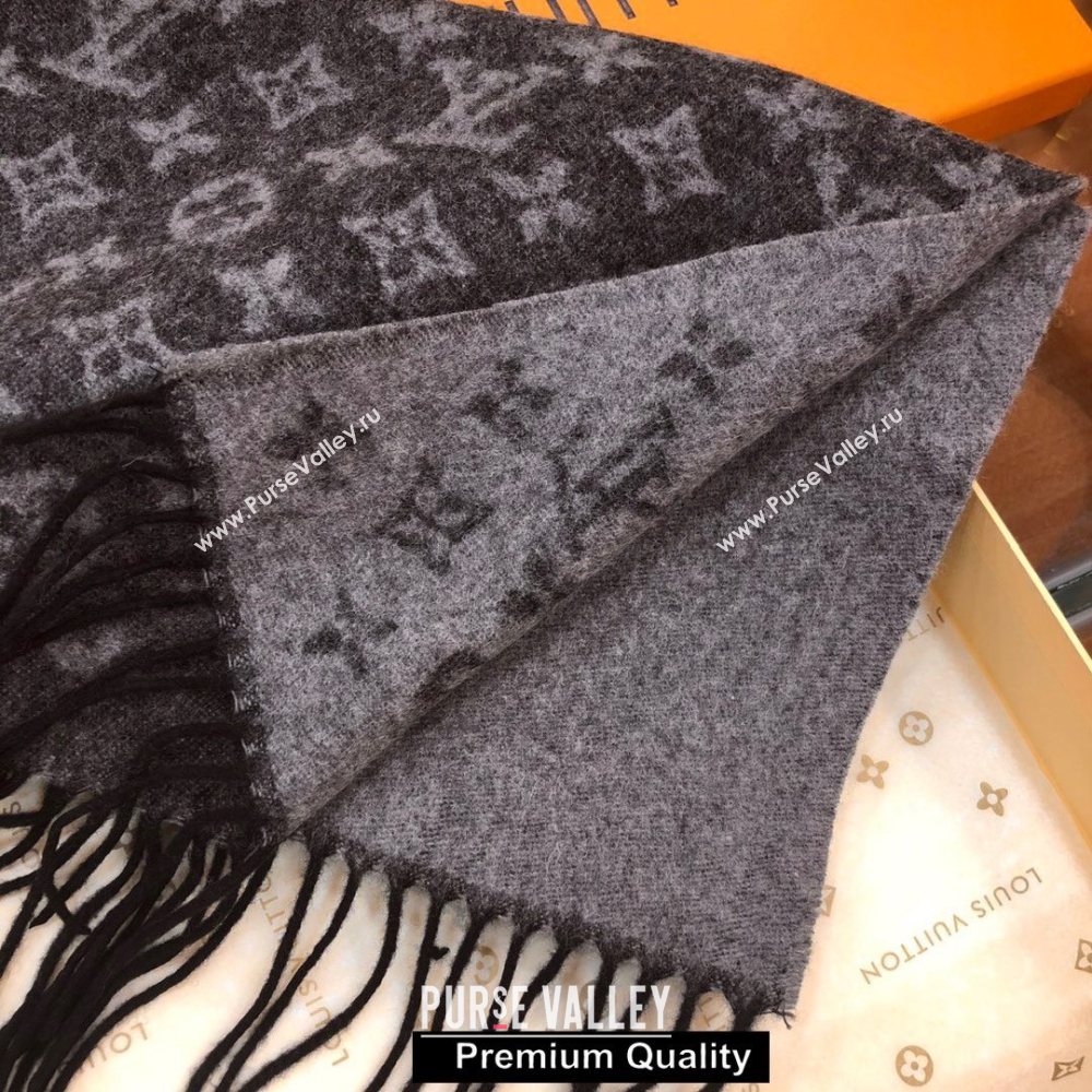 Louis Vuitton Monogram cashmere Scarf 175x35cm gray (wtz-5671)