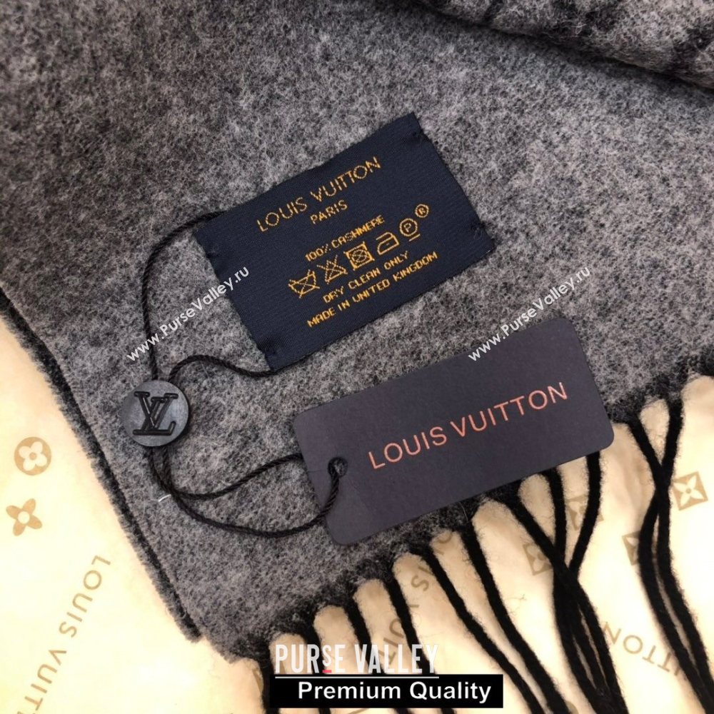 Louis Vuitton Monogram cashmere Scarf 175x35cm gray (wtz-5671)