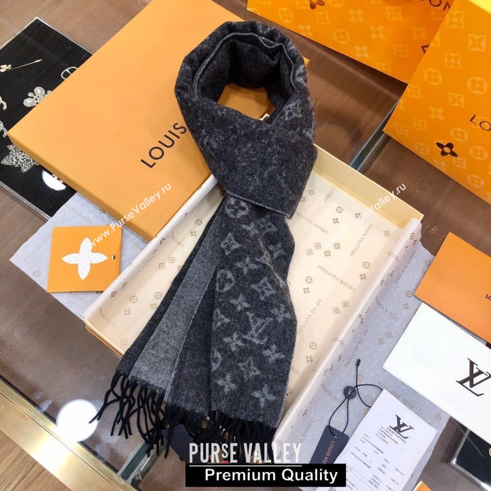 Louis Vuitton Monogram cashmere Scarf 175x35cm gray (wtz-5671)