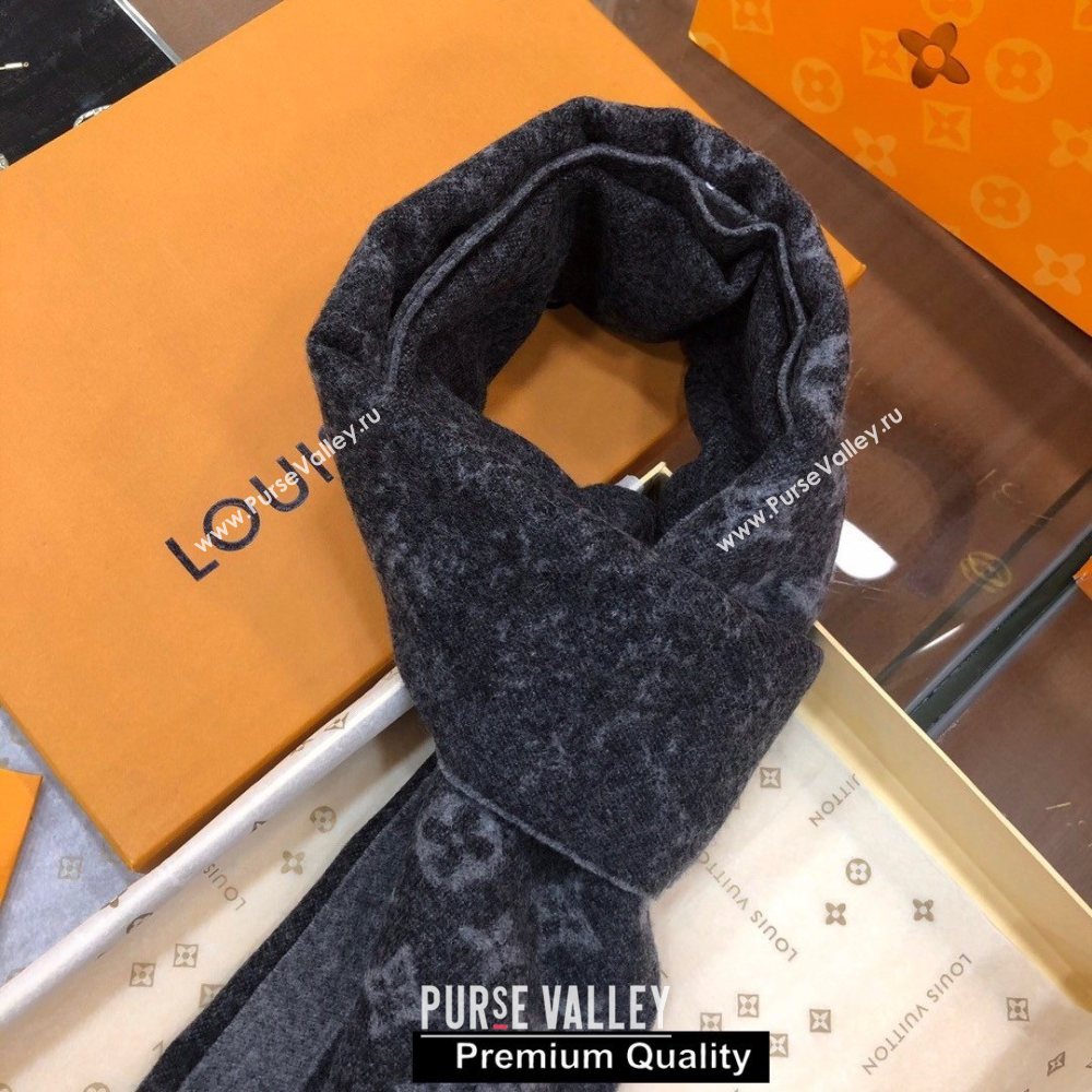 Louis Vuitton Monogram cashmere Scarf 175x35cm gray (wtz-5671)