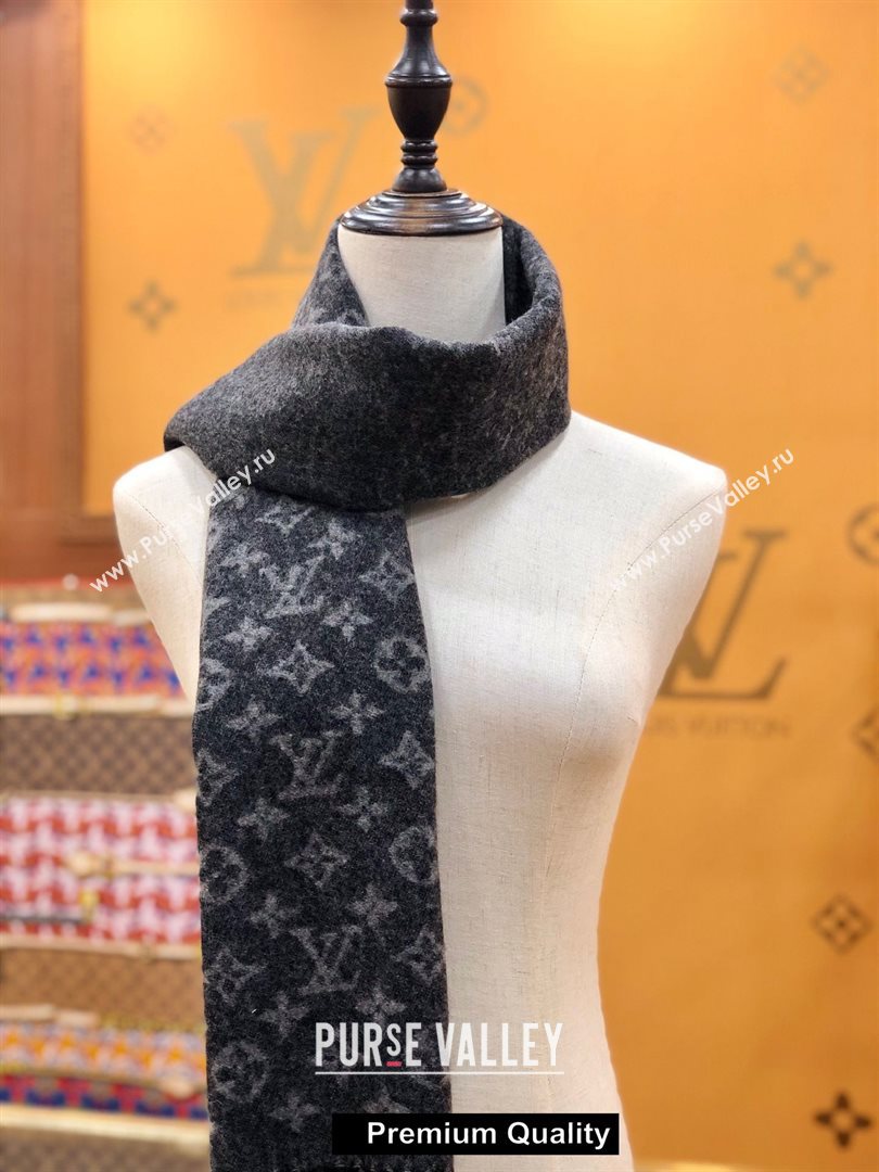 Louis Vuitton Monogram cashmere Scarf 175x35cm gray (wtz-5671)