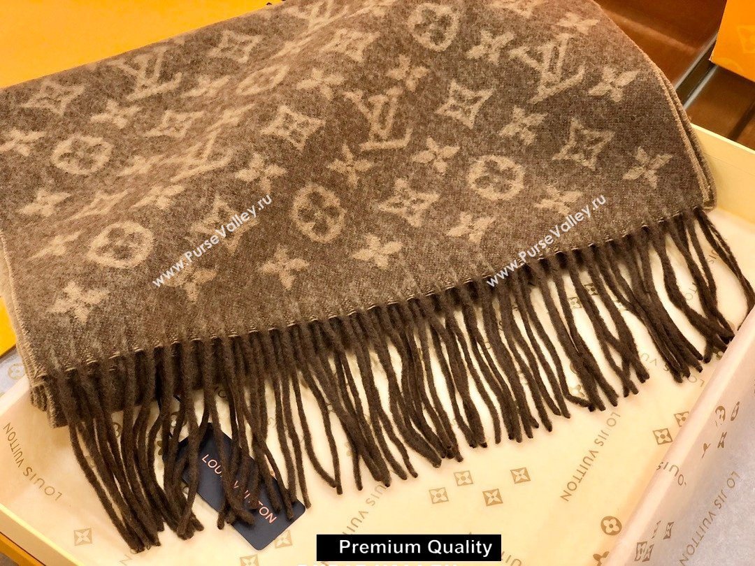 Louis Vuitton Monogram cashmere Scarf 175x35cm coffee (wtz-8317)