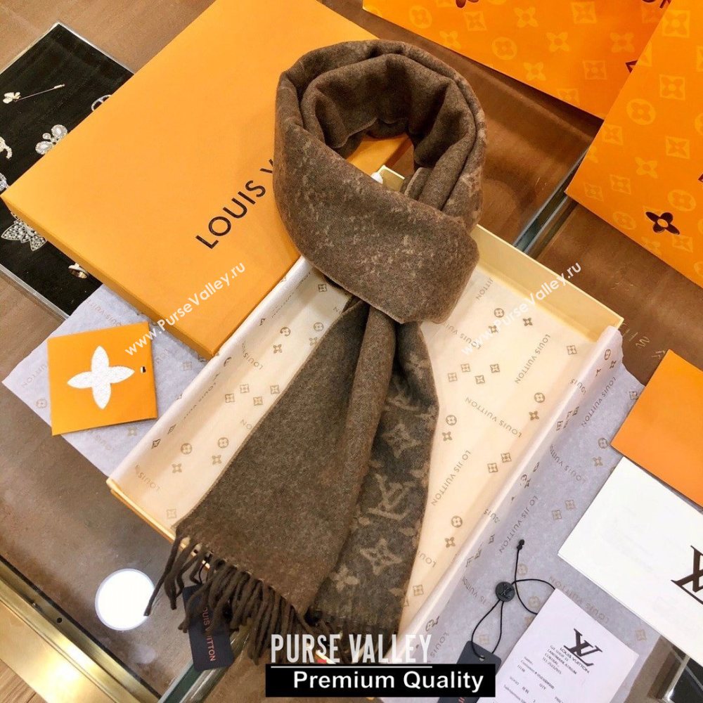 Louis Vuitton Monogram cashmere Scarf 175x35cm coffee (wtz-8317)