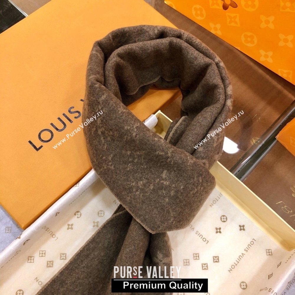 Louis Vuitton Monogram cashmere Scarf 175x35cm coffee (wtz-8317)