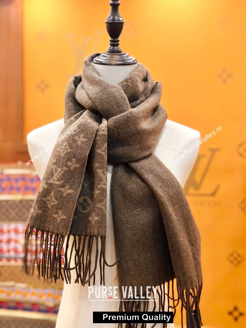 Louis Vuitton Monogram cashmere Scarf 175x35cm coffee (wtz-8317)