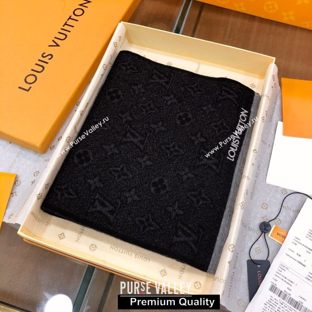 Louis Vuitton Monogram cashmere Scarf 180x30cm gray (wtz-5840)