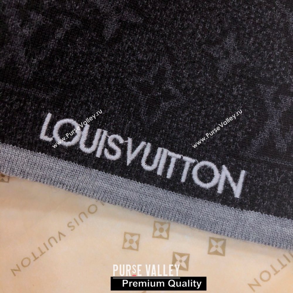 Louis Vuitton Monogram cashmere Scarf 180x30cm gray (wtz-5840)