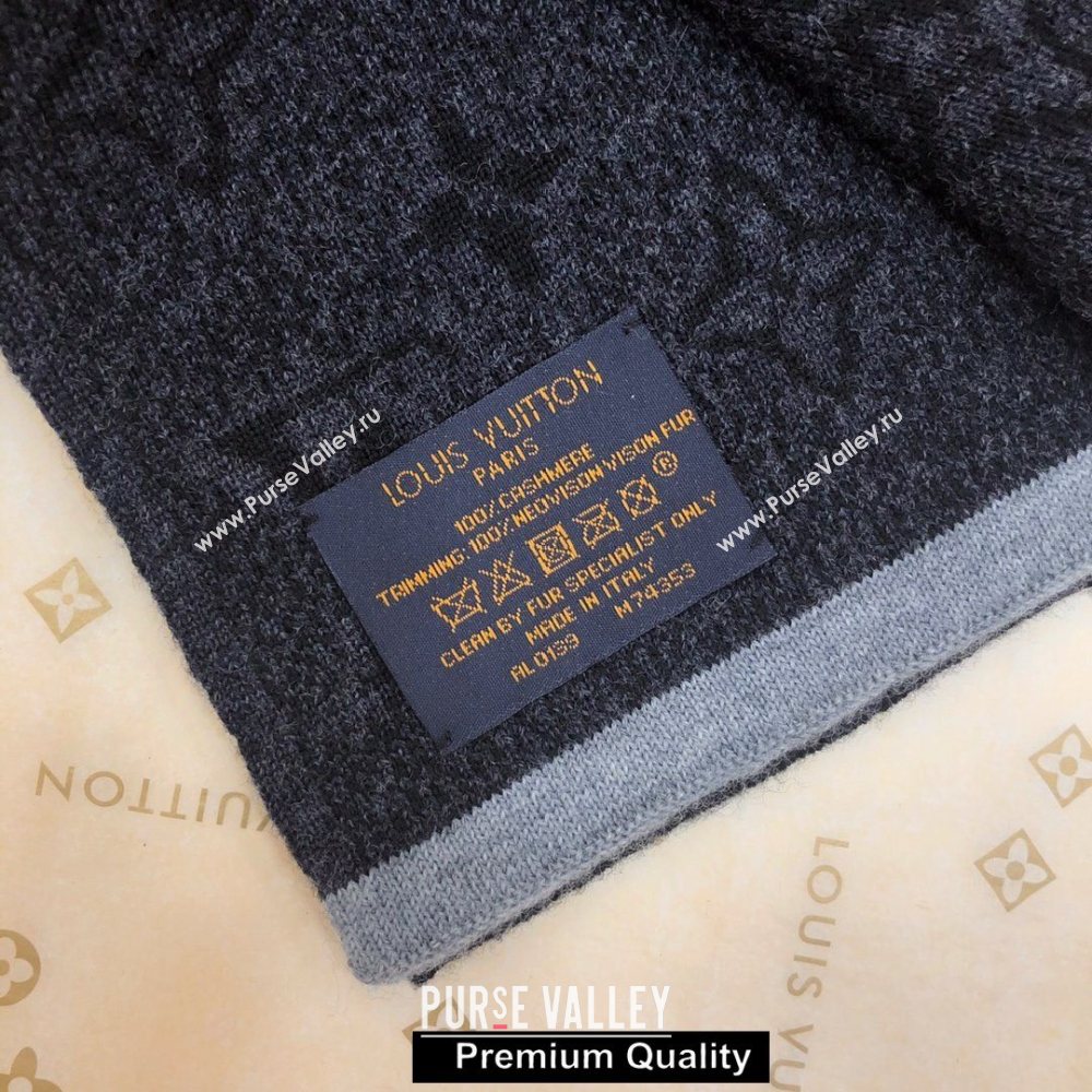 Louis Vuitton Monogram cashmere Scarf 180x30cm gray (wtz-5840)