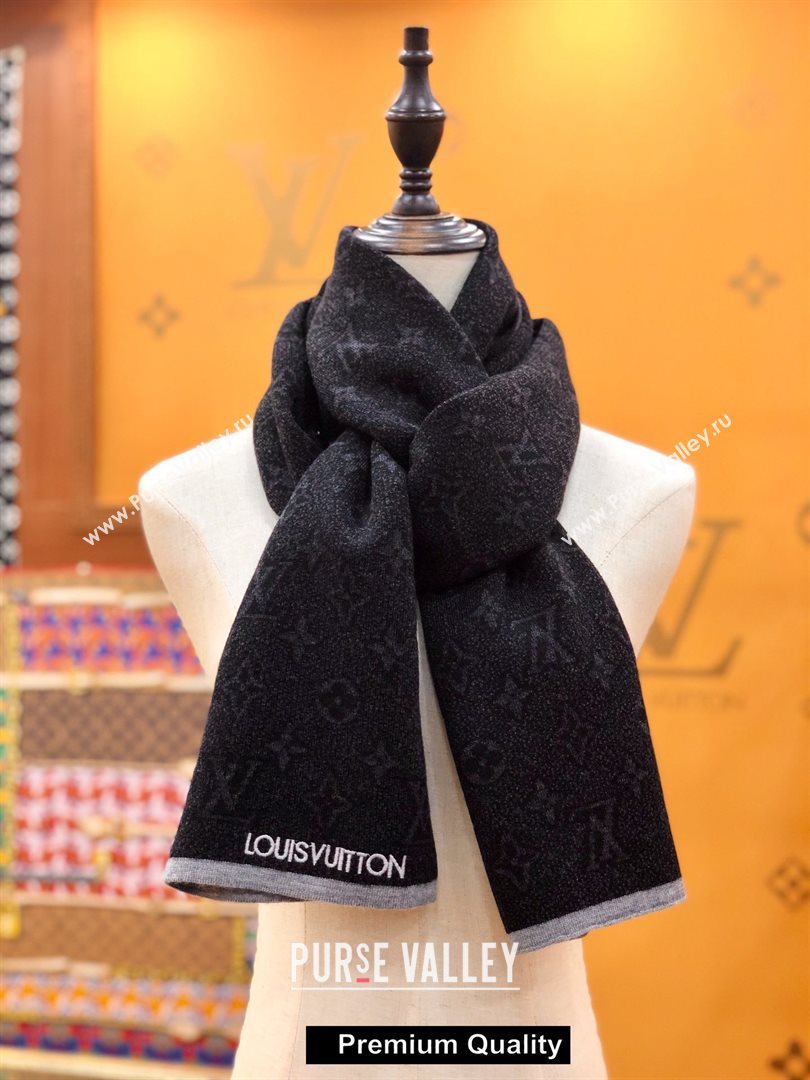 Louis Vuitton Monogram cashmere Scarf 180x30cm gray (wtz-5840)