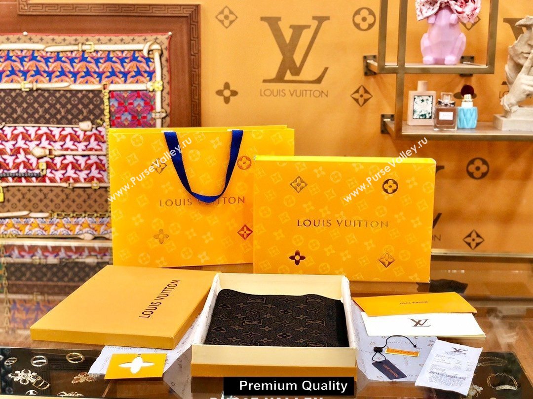 Louis Vuitton Monogram cashmere Scarf 180x30cm coffee (qiqi-8918)