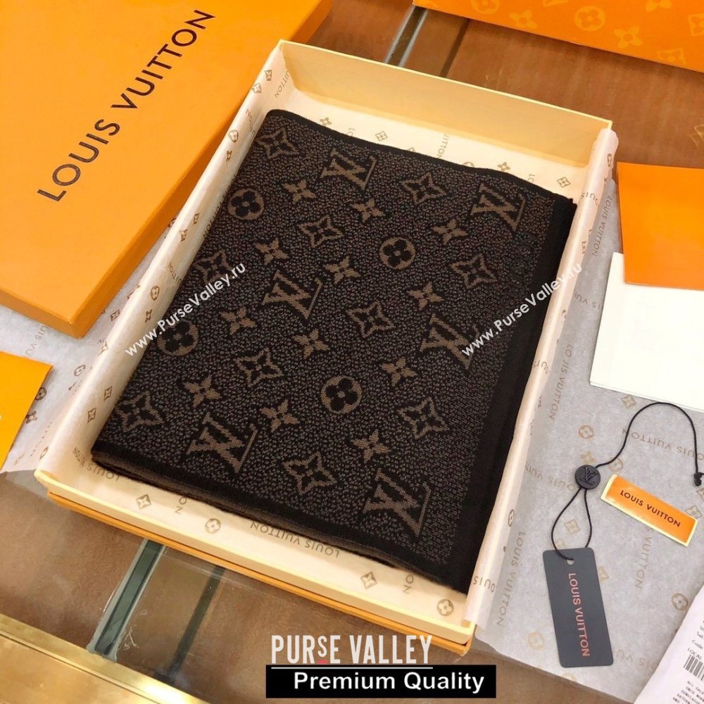 Louis Vuitton Monogram cashmere Scarf 180x30cm coffee (qiqi-8918)