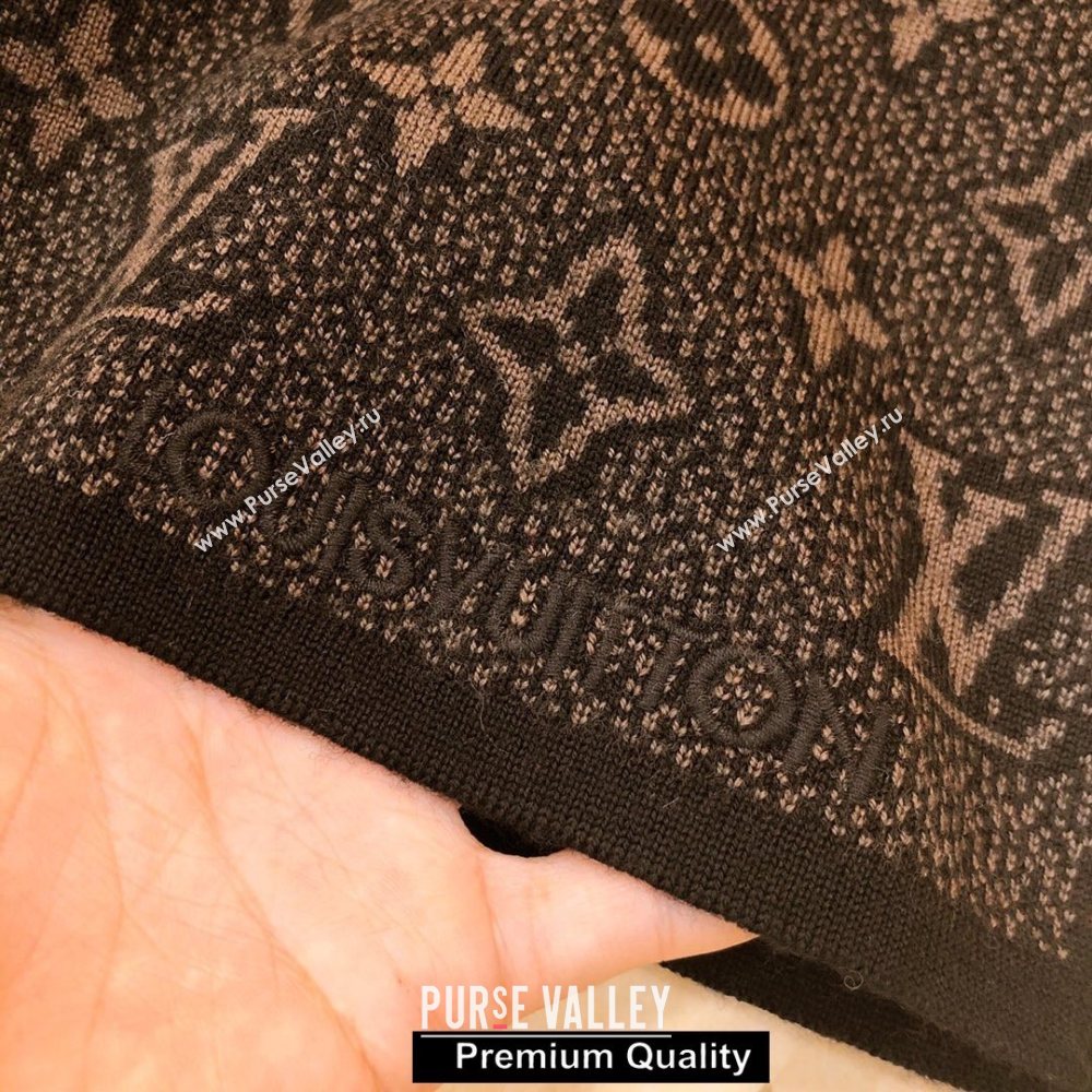 Louis Vuitton Monogram cashmere Scarf 180x30cm coffee (qiqi-8918)