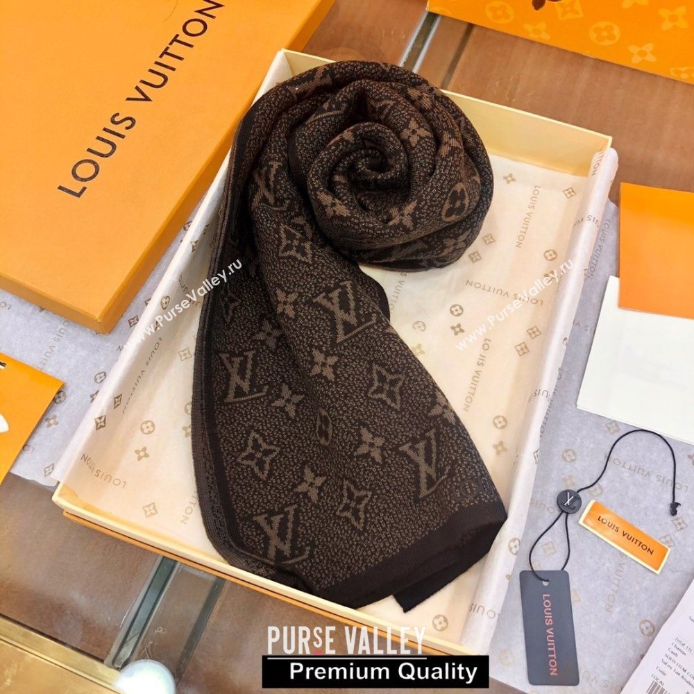 Louis Vuitton Monogram cashmere Scarf 180x30cm coffee (qiqi-8918)