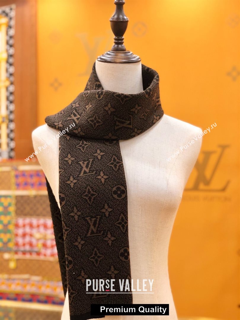 Louis Vuitton Monogram cashmere Scarf 180x30cm coffee (qiqi-8918)