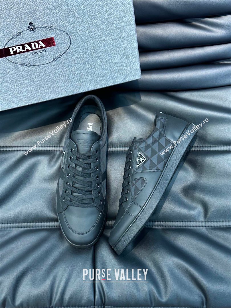 Prada Leather and Re-Nylon sneakers black 2EE376 2023 (shouhe-230919-01)