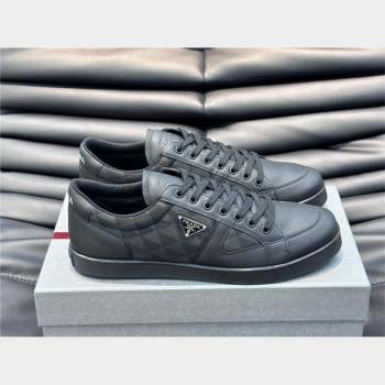 Prada Leather and Re-Nylon sneakers black 2EE376 2023 (shouhe-230919-01)