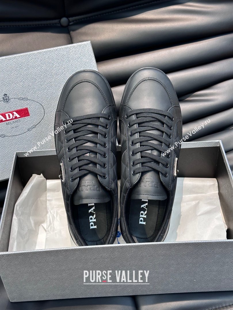 Prada Leather and Re-Nylon sneakers black 2EE376 2023 (shouhe-230919-01)