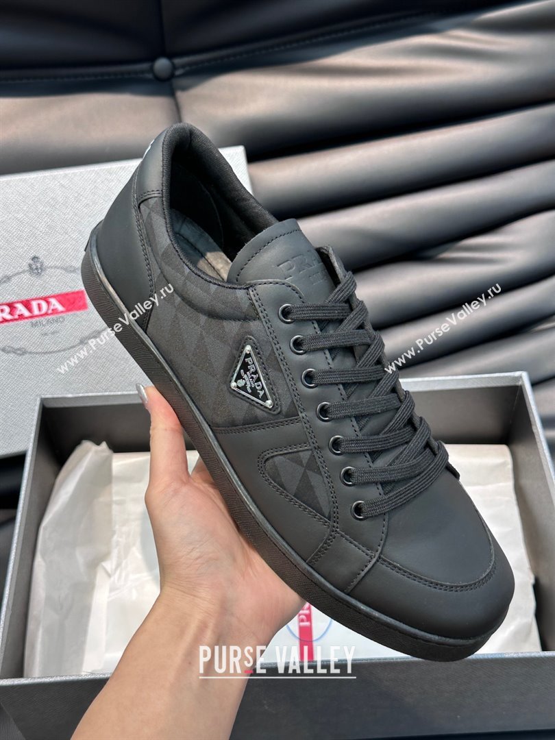 Prada Leather and Re-Nylon sneakers black 2EE376 2023 (shouhe-230919-01)