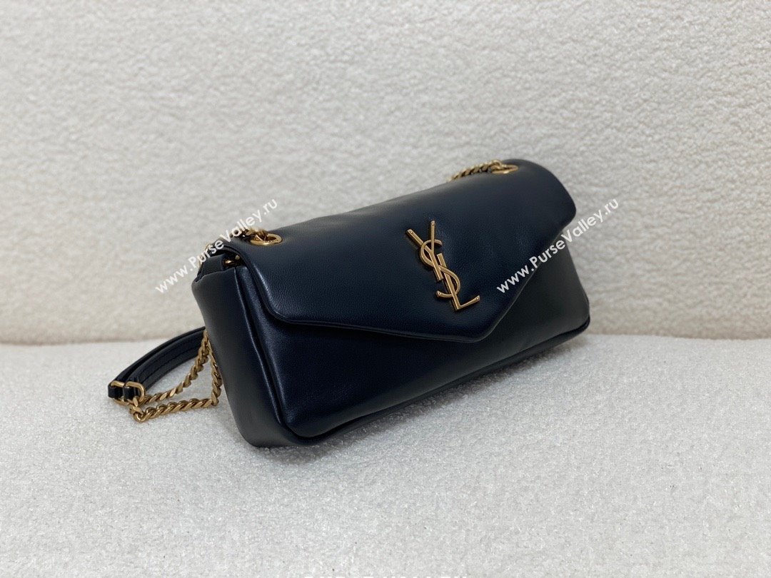 saint laurent calypso bag in plunged lambskin black 2023(original quality) (yida-231109-02)