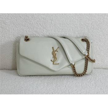 saint laurent calypso bag in plunged lambskin BLANC VINTAGE 2023(original quality) (yida-231109-01)