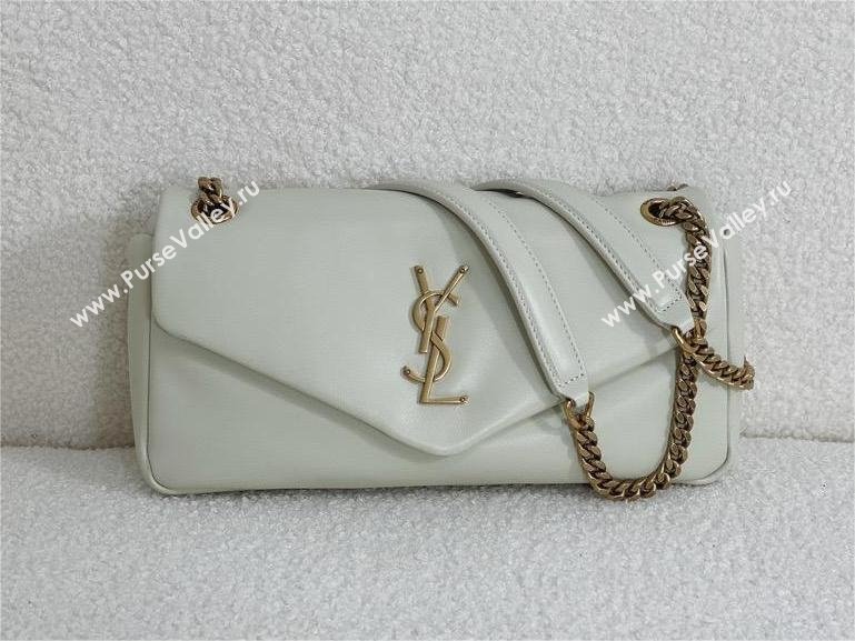 saint laurent calypso bag in plunged lambskin BLANC VINTAGE 2023(original quality) (yida-231109-01)