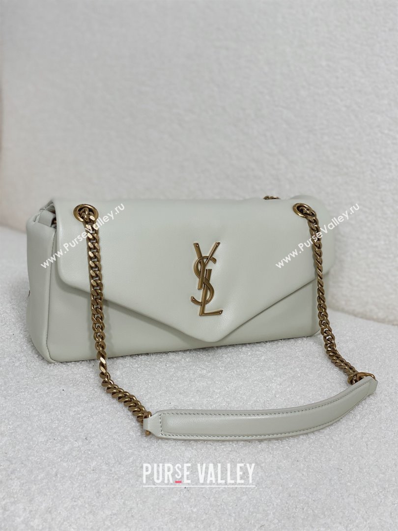 saint laurent calypso bag in plunged lambskin BLANC VINTAGE 2023(original quality) (yida-231109-01)